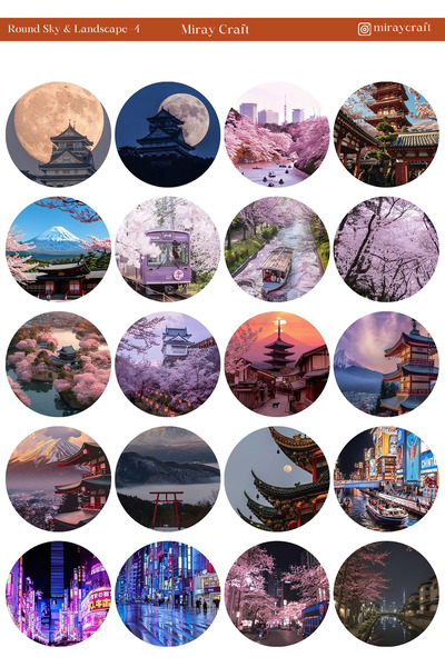 MirayDesign 1 komad okrugle nalepnice sa temom neba i pejzaža, dimenzija 12*1...