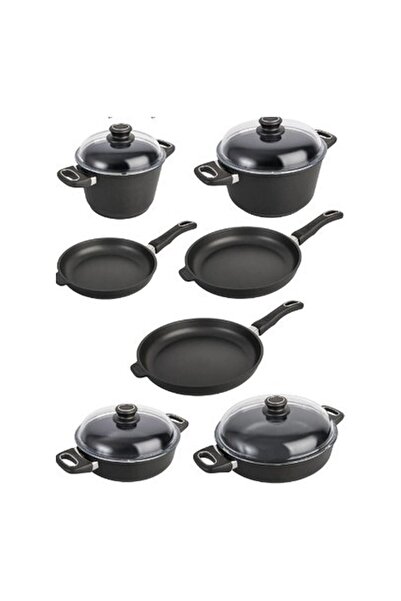 GASTROLUX 11 Piece Cookware Set 24-26-28cm Frying Pan, 20-24 cm Deep Pot, 24-...