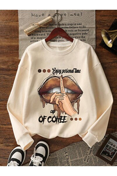 Velostra Unisex Enjoy Personal Time Printed 3 Thread Inside Ribbed Crew Neck Sweatshirt