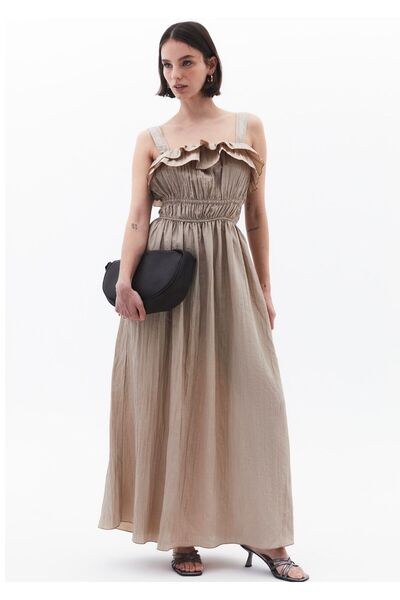 Sima Butik Women's Ecru Long Dress