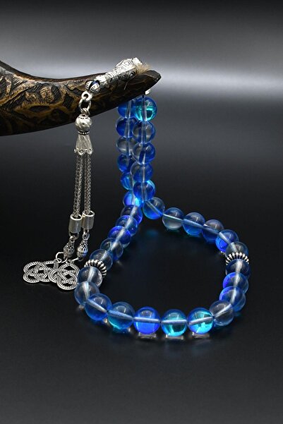 Prestige Natural Thermal Quartz Stone 33 Beads Prayer Beads with Metal Tassel 10mm Sphere Cut 902247