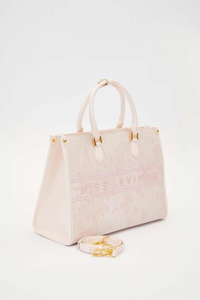 Levidor Large Handbag with Pink Print Detail