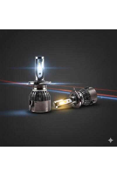 Space 12V Çift Renk Sarı Beyaz H4 Led Far Ampulü