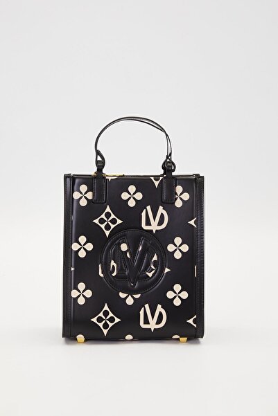 Levidor Black Printed Symbol Pattern Handbag