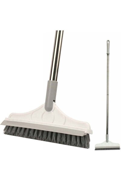 COOYA فرشاة تنظيف الأرضيات 2 في 1، فرشاة تنظيف الأرضيات بمقبض طويل، فرشاة الجص، مكشطة