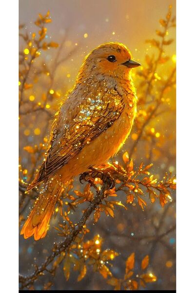 özkacar ALTIN PARILTILI SERÇE Ev Duvar Salon Güzellik Salonu Ofis Dükkan Dekarasyon Kanvas Tablo