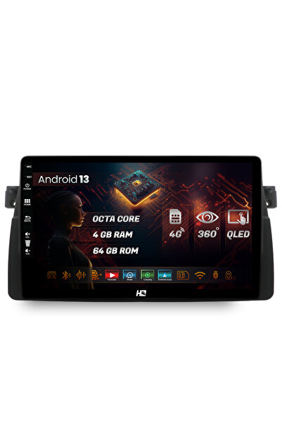 HUB64 Navigatie BMW E46, 4GB RAM, Android 13, Octacore, Slot Sim 4G