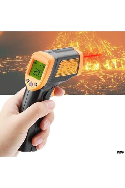 Impact Vision Digital Infrared Thermometer, Portable, Measurement -50°C to 420°C, Black/Orange, Impact Vision®