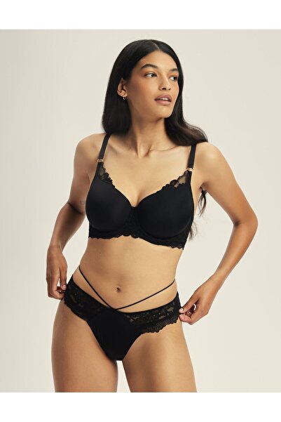 ESOTIQ Chiloți pentru femei, model brazilian, dantelă florală, cu șnur decorativ în talie | Notty