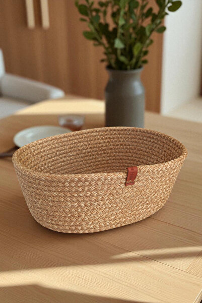 Bervace Home Bervace Wicker Jute Look Decorative Bread Basket – Natural Tableware Elegance