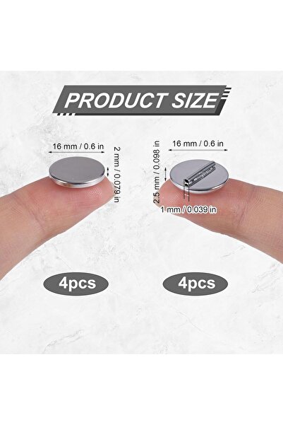 Yelajoy 4 Pairs Mini Magnetic Pin Brooch Converters,Harm Free Clothing Magnet Buckle Metal Lapel Pin