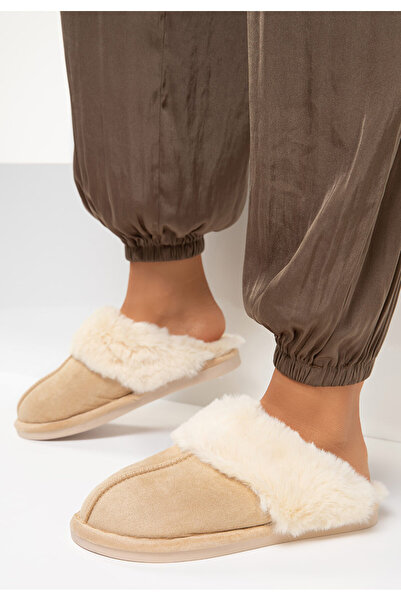 B T Shoes Béžové dámské domácí pantofle Joka