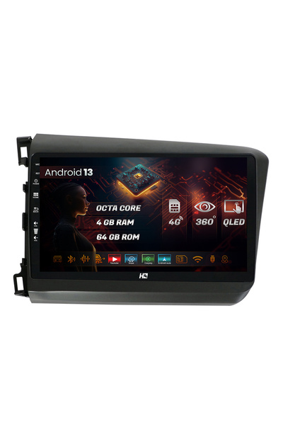 HUB64 Navigatie Honda Civic (2012-2015), 4GB RAM, Android 13, Octacore, Slot ...