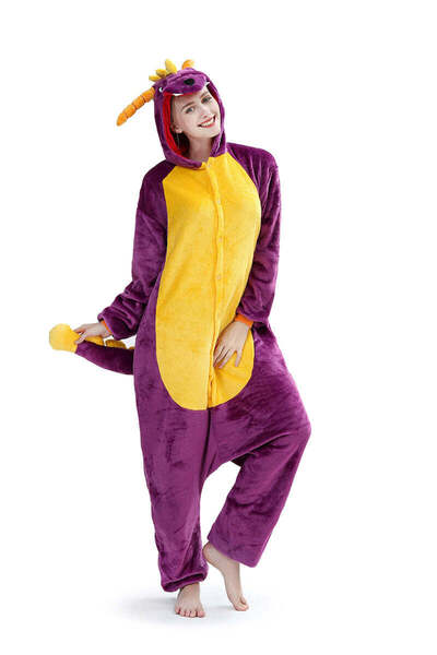 WildFashion Χνουδωτές πιτζάμες, ολόσωμη φόρμα τύπου kigurumi, μοντέλο DRAGON,...