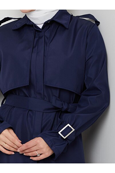 YEDİLALE Apoletli̇ Max. Boy Windproof Trench Coat [Unlined, Size Range 38-48, 135 cm Medium]