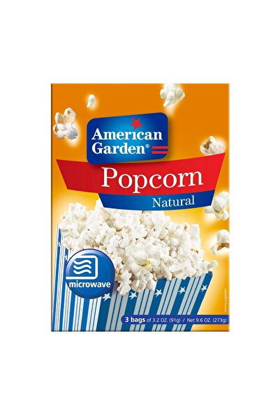 american garden Natural Popcorn Microwave Value Pack 2 x 273 g Easy Snack for Movie Nights at Home