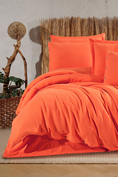 VAROL Σετ Παπλωματοθήκης Διπλού Κρεβατιού από 100% Βαμβακερή Μουσελίνα – Φυσι...