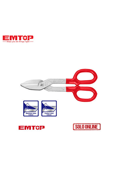 EMTOP 10-inch scissors - precise cutting of sheet metal, wire, and metal mesh