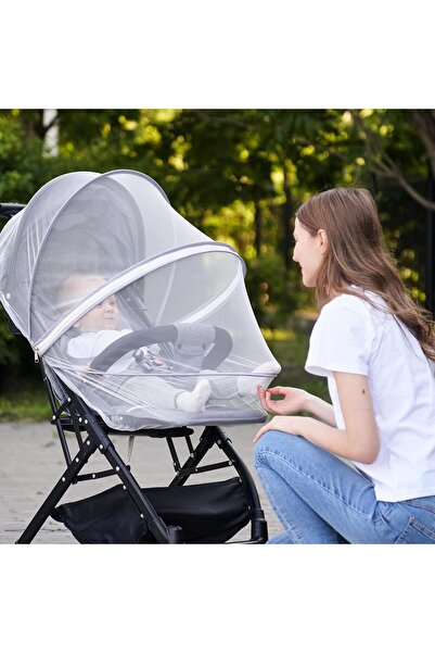 Saharaz Mosquito Net for Stroller,Encrypted Stroller Mosquito Net Full Cover with Double Zipper,Foldable