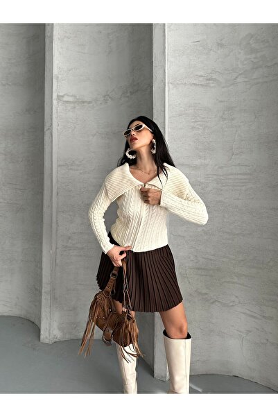 DİMA FASHİON Zippered Knitwear Cardigan