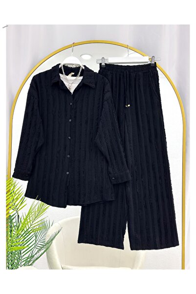 YEDİLALE Firfir Fabric Casual Dual-Piece Set [36-44 Size Range, the Price Only Includes the Shirt and Pants]