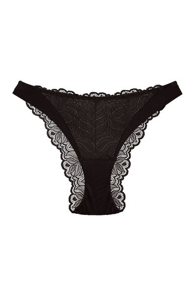 ESOTIQ Chiloți de damă cu imprimeu floral, neted, cu dantelă și detalii din plasă, brazilian, romantic | Korin