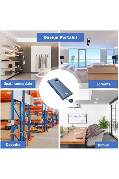 SINZO Camera Spion in Baterie Externa H8, Full HD, 5000mAh, Night Vision, Detectie miscare, Unghi 120