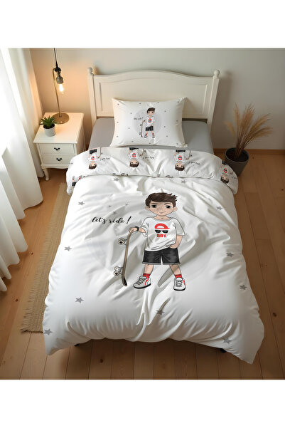 Evmila Skateboarder Teen Patterned Duvet Cover Set