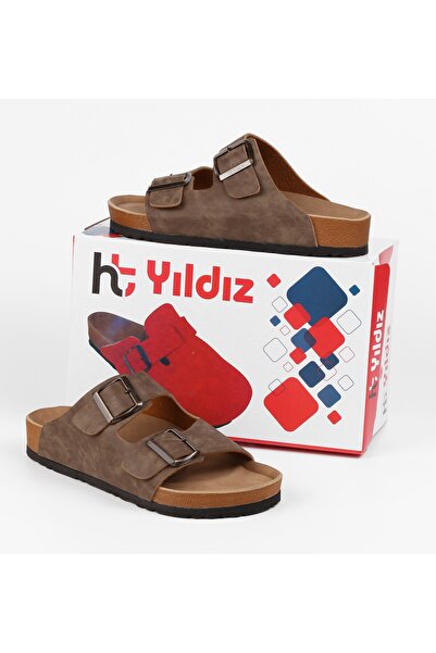 YILDIZ SHOES Madrid Unisex Orthopedic Sole Slippers with Double Strap Buckle Daily Comfortable Home & Outdoor Slippers