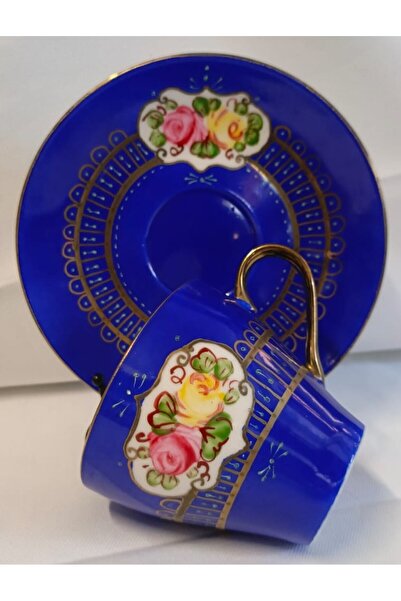 BY.RAYKA PORSELEN El Dekor Porcelain Hand Painted Double Boy Single Person Coffee Cup (No Refund)