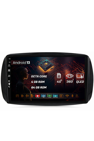 HUB64 Navigatie Smart For Two (2016-Prezent), 4GB RAM, Android 13, Octacore, ...