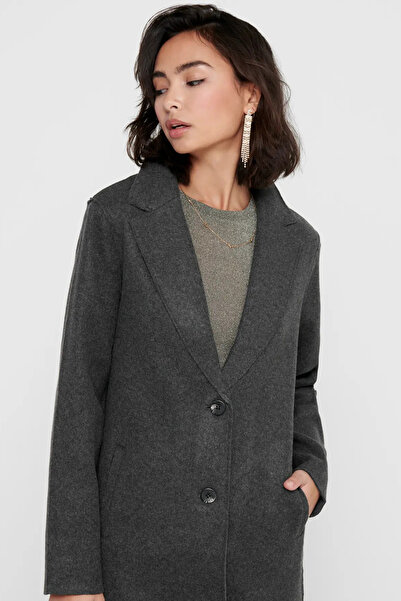 ONLY Women's Onlcarrıe Double Pocket Buttoned Coat 15213300 Dark Gray