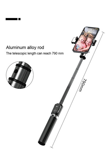 Epilons Led Işıklı Selfie Çubuğu Bluetooth Kumandalı Kablosuz Tripot Selfie Monopod Selfie Stick (Pembe)