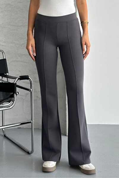 macharel jeans Women's Spanish Leg Opening Ribbed Stitching Modal Fabric Pants