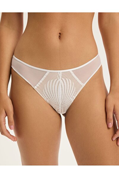 ESOTIQ Chiloți pentru femei, model brazilian, din plasă, cu dantelă și garnituri, decupaj la spate | Sidef