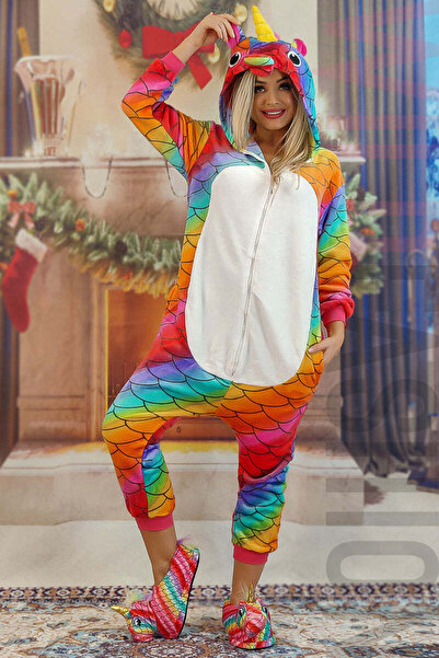 WildFashion Onesie kigurumi pajamas, multicolor unicorn pattern PJM53-319