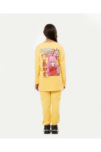 Finelook Girl's Anime Fun Mag Long Sleeve T-shirt & Bottom Set
