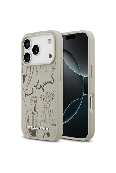 Karl Lagerfeld Carcasă rigidă pentru iPhone 17 Pro cu model granulat și logo,...