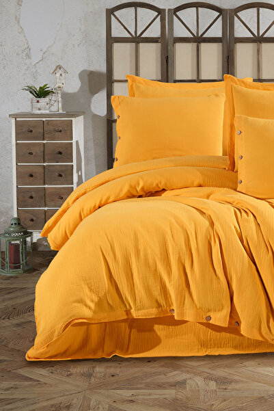 VAROL Σετ Παπλωματοθήκης Διπλού Κρεβατιού από 100% Βαμβακερή Μουσελίνα – Φυσι...