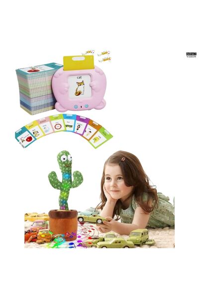 Impact Vision Set Jucarie Interactiva Cactus Vorbitor si Jucarie Educativa pentru copii, Roz, Impact Vision®