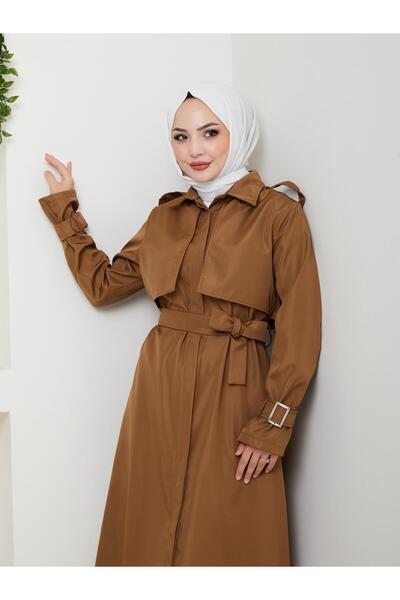 YEDİLALE Apoletli̇ Max. Boy Windproof Trench Coat [Unlined, Size Range 38-48, 135 cm Medium]