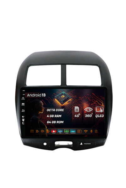 HUB64 Navigatie Mitsubishi ASX / Peugeot 4008(2010-2018), 4GB RAM, Android 13...