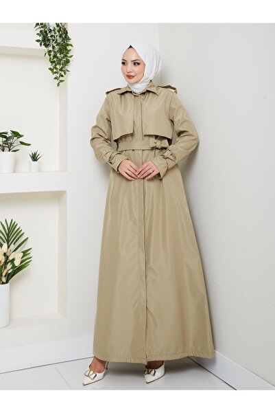 YEDİLALE Apoletli̇ Max. Boy Windproof Trench Coat [Unlined, Size Range 38-48, 135 cm Medium]