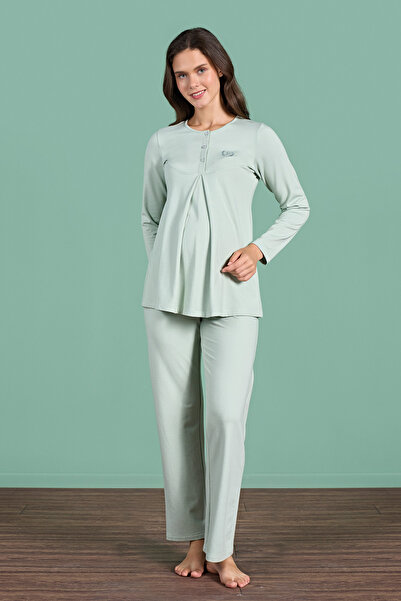 Ladytime Prenatal & Postpartum Pajama Set for Pregnancy and Postpartum – Soft Viscose Fabric - 1946