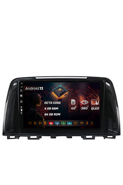 HUB64 Navigatie Mazda 6 (2013-2015), 4GB RAM, Android 13, Octacore, Slot Sim 4G