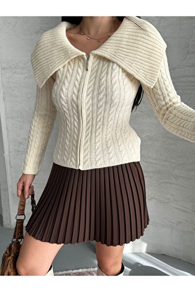 DİMA FASHİON Zippered Knitwear Cardigan