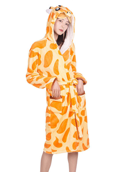 WildFashion Halat pufos cu cordon in talie model girafa PJM70-199