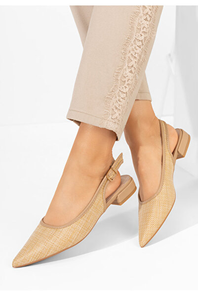 B T Shoes Khaki lodičky s otevřenou pätou Kattina