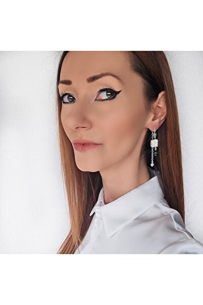 Lexy's Boutique Cercei handmade, din argint 925, Lexy's Boutique, pietre semipretioase topaz, ochi de tigru si lava