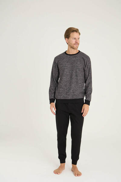 KLY Erkek O. Yaka Kol Paça Ribana Pijama Takımı Konforlu Uyku Uyumlu